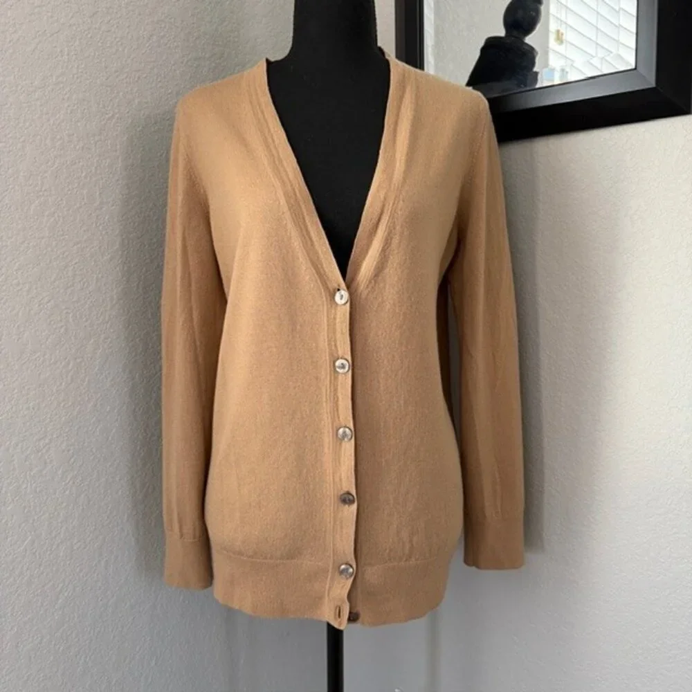 ANN TAYLOR Merino Wool Camel Cardigan Sweater XXL